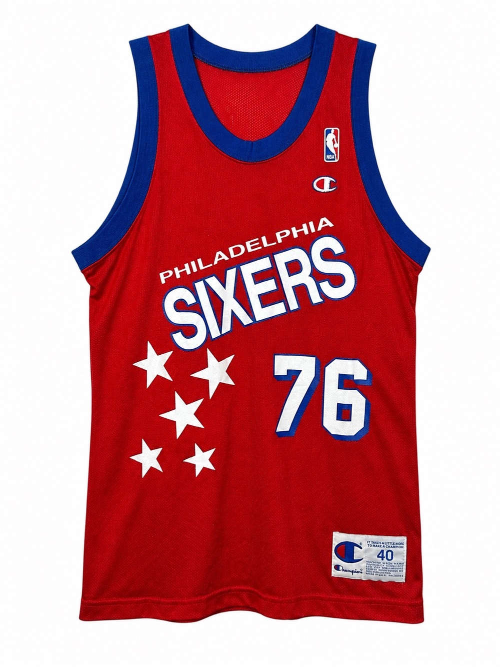 Vintage Champion 76ers Shawn Bradley #76 NBA Jersey Size‎ 40